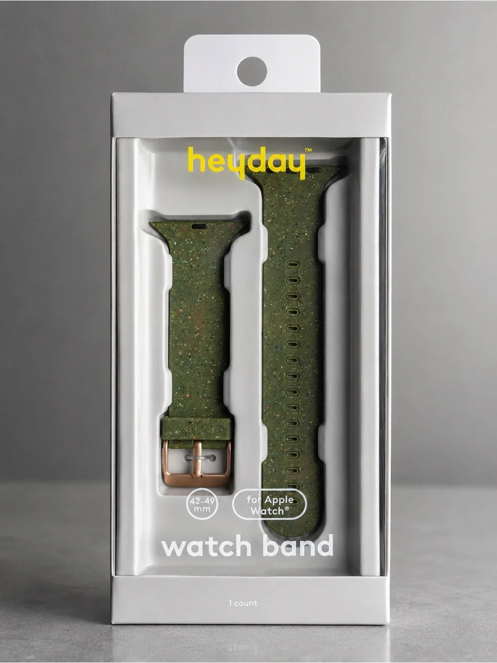 Heyday Apple Watch Band 42mm 44mm 45mm 49mm Olive Speckle Silicone Band NWT